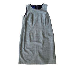 Charter Club Wool Blend Plus Size 14 Gray Plaid Sheath Dress Office Corpcore